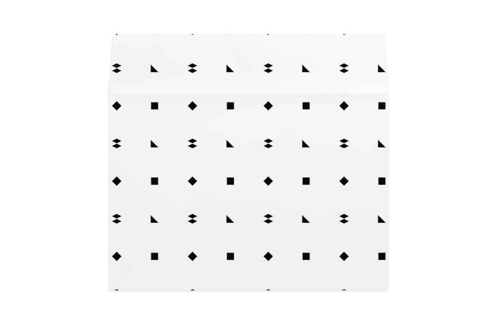 Envelope 1212 — Front, open mockup surface