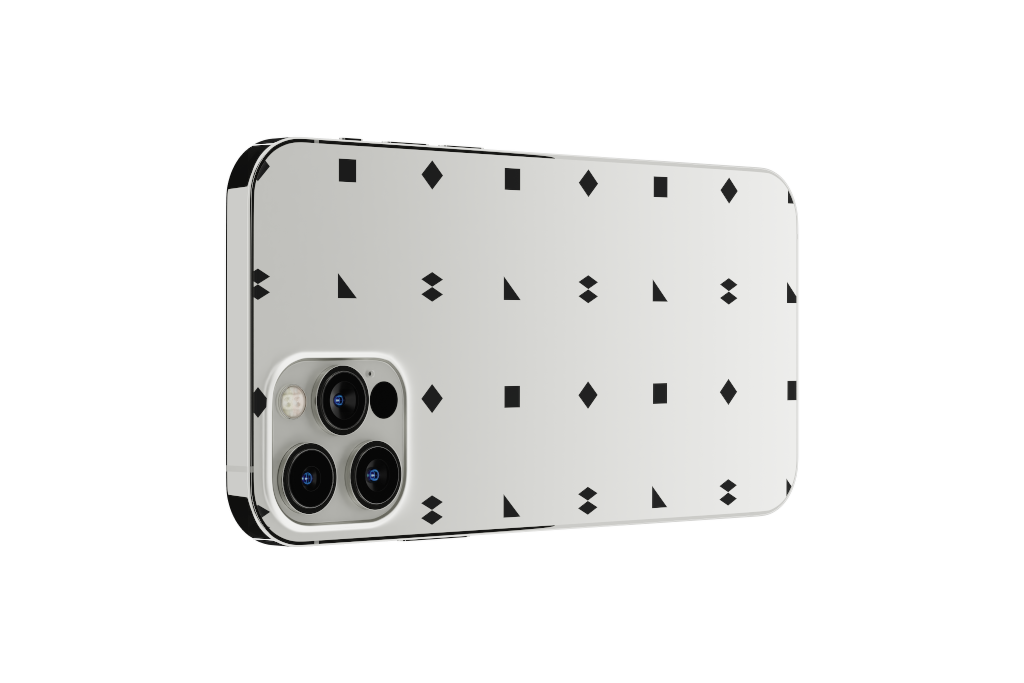 Object 2221 — Phone, silver horizontal mockup surface