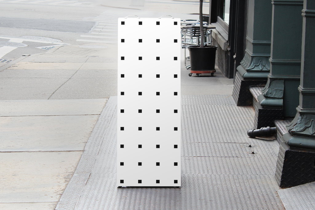 Sign 5195 — A-frame mockup surface
