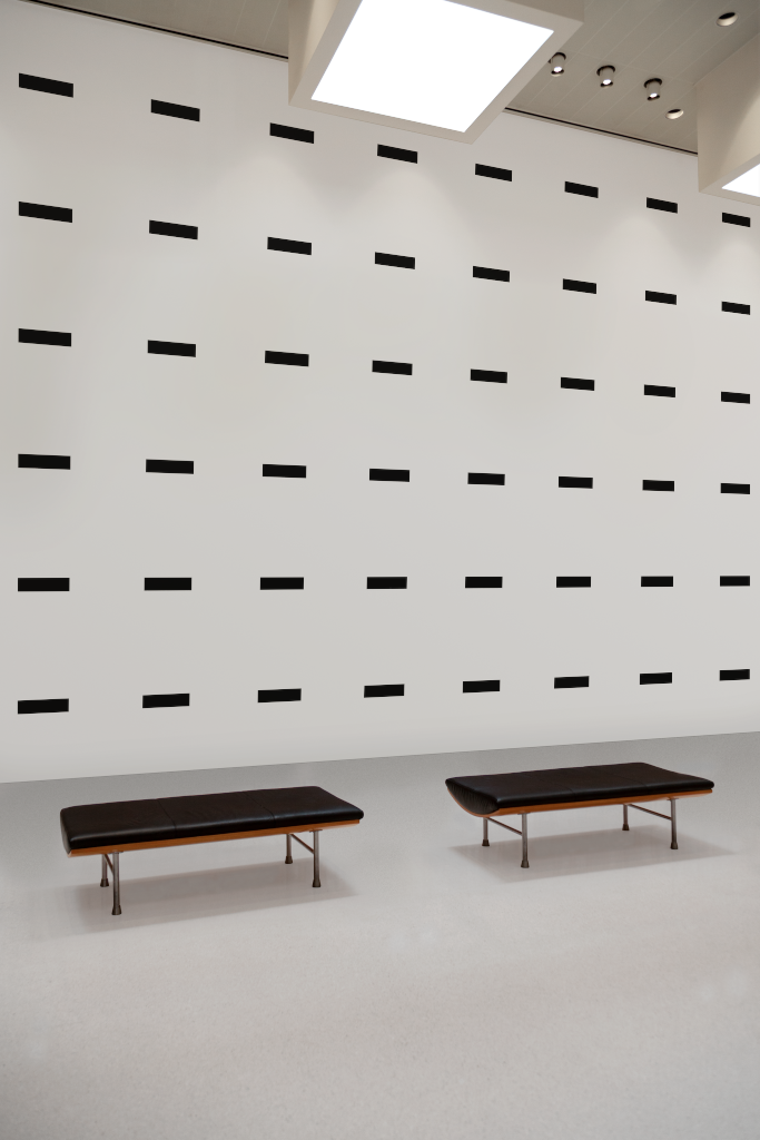 Wall 1794 — Gallery, with benches mockup surface