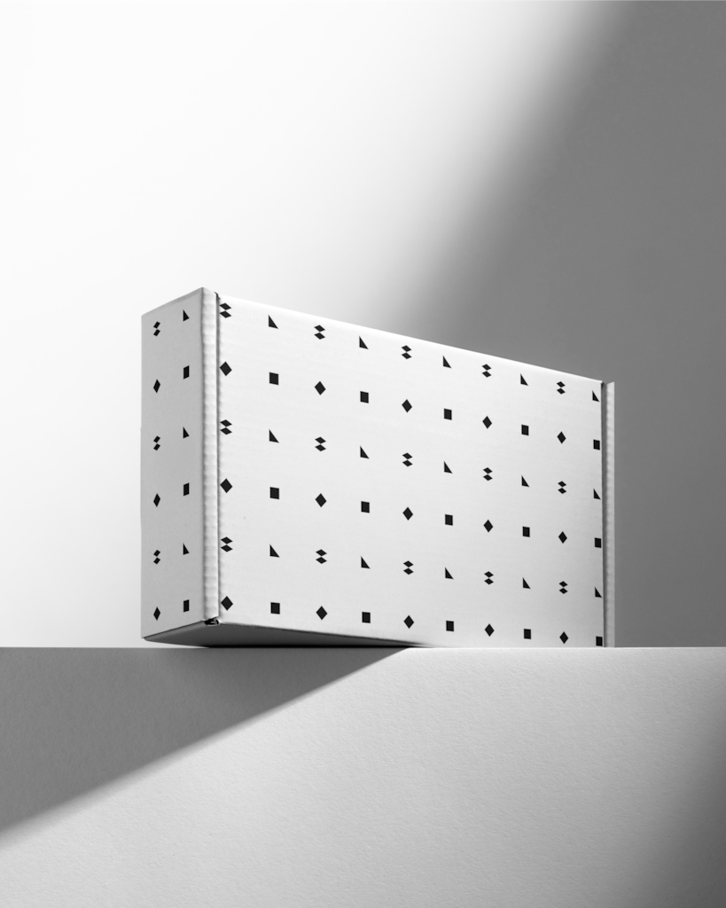 Shipping Box 04 — On pedestal mockup surface