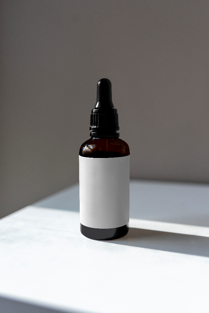 Bottle 2192 — Serum, with Label mockup surface
