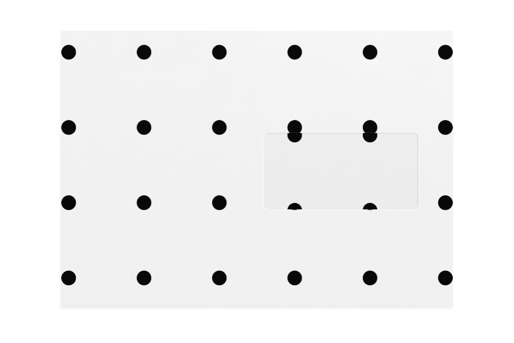 Envelope 1219 — Front, closed with window mockup surface