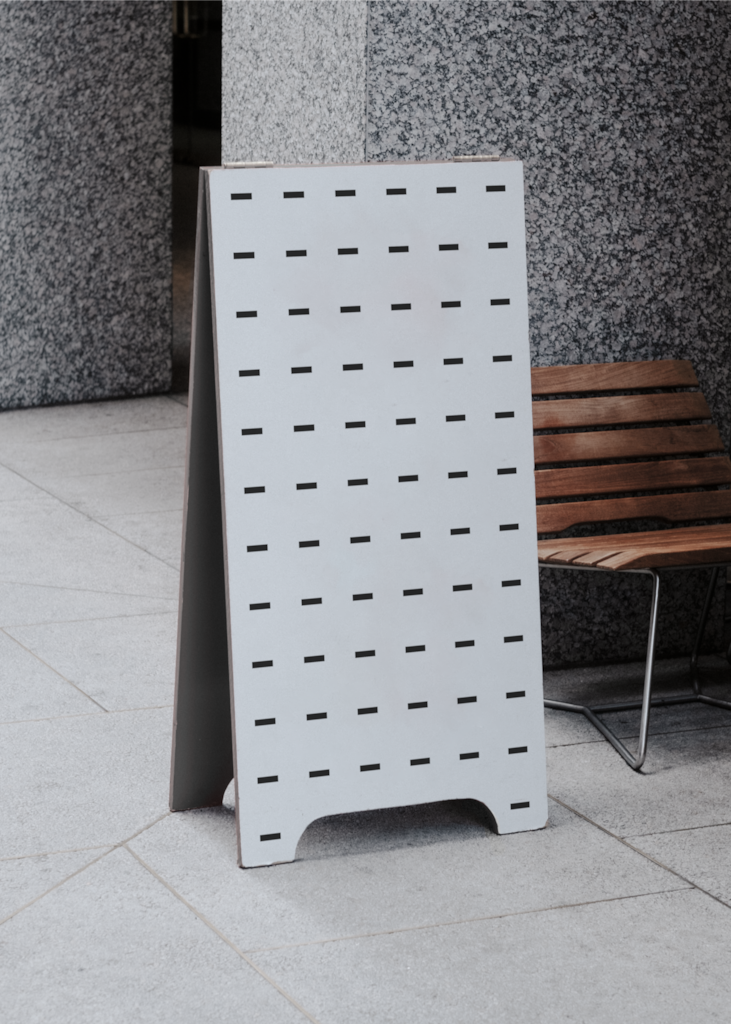 Poster C04 043 — A-frame mockup surface