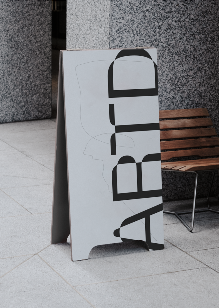 Poster C04 043 — A-frame mockup surface