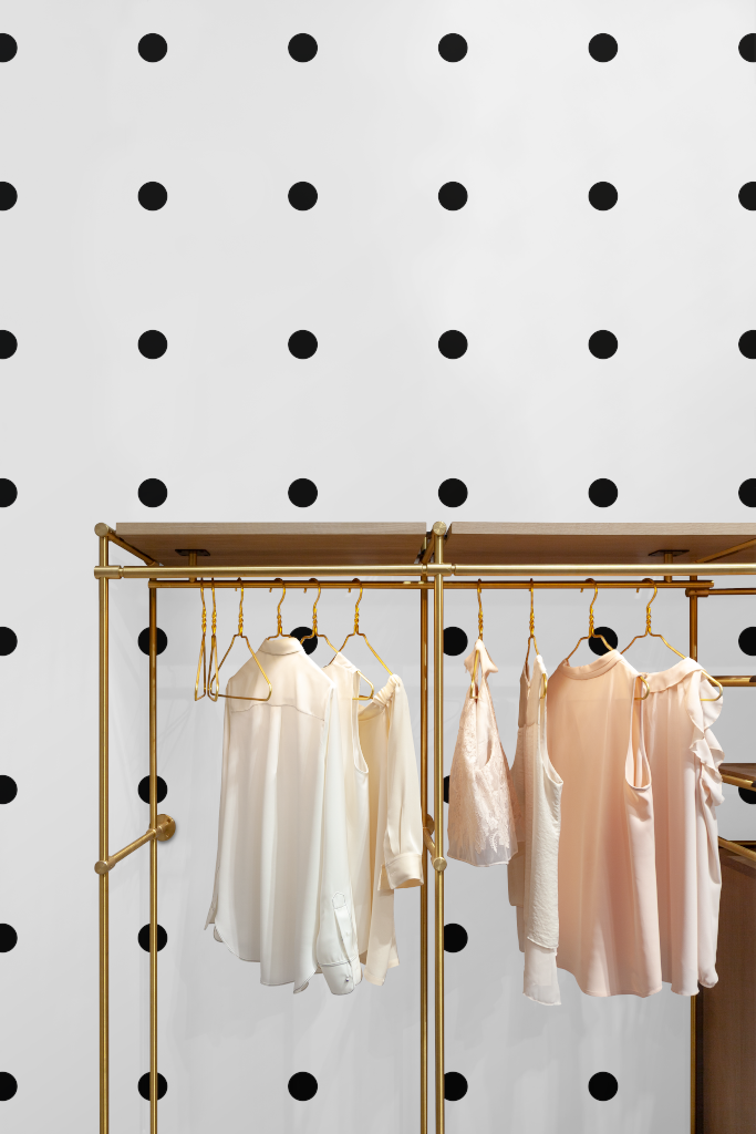 Wall 1456 — With clothing rack mockup surface