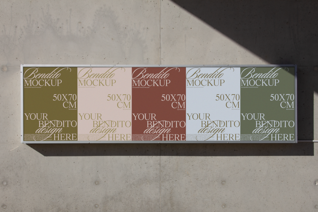D Poster 09 — Multiple, on wall mockup surface