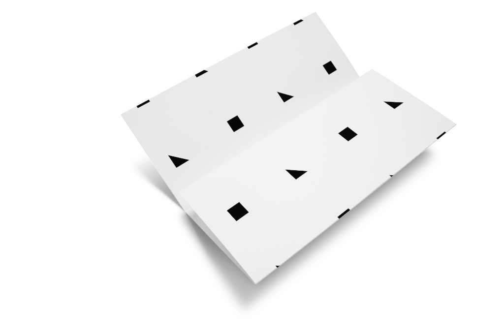 Flyer 0357 — Folded, partially open mockup surface