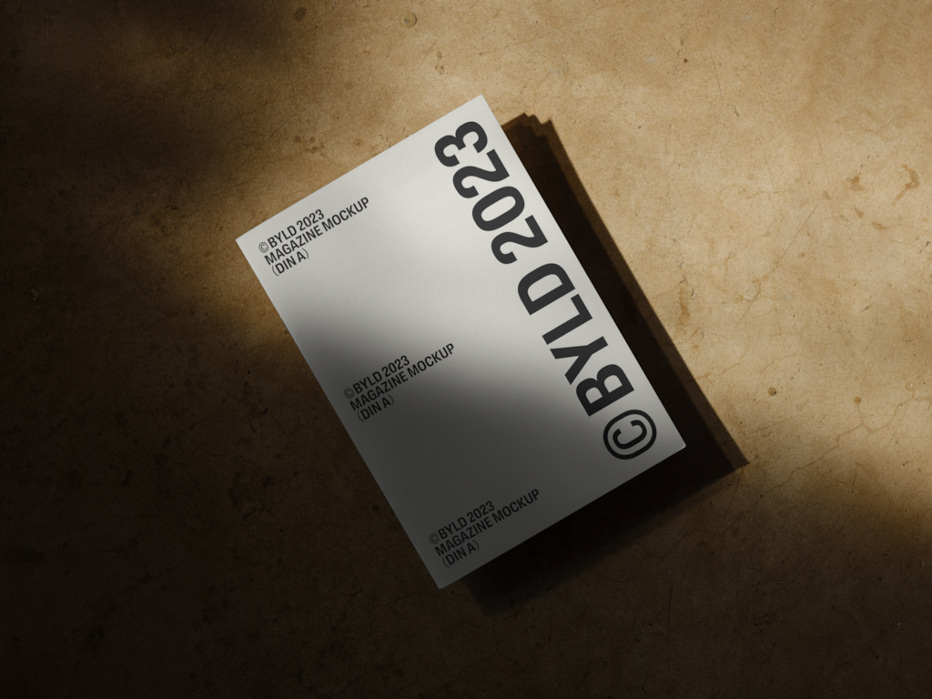 Magazine 03 — Cover, on concrete floor mockup surface