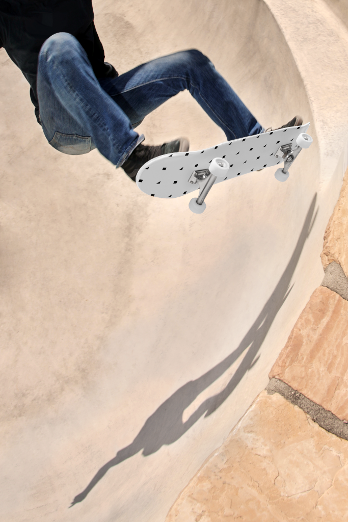 Skateboard 1662 — In pool mockup surface