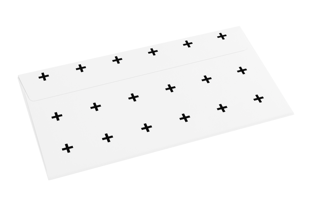 Envelope 1080 — Back, closed with flap mockup surface