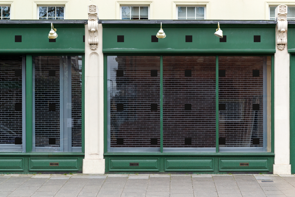 Storefront 2334 — Front, with glass mockup surface
