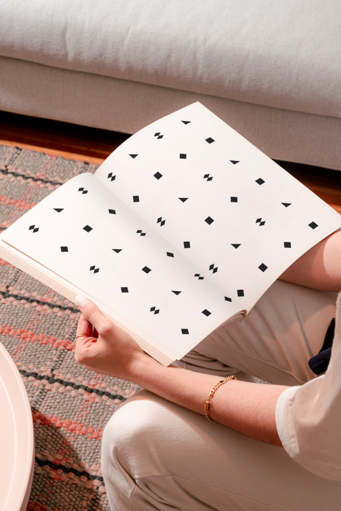 MT Magazine 01 — Open, held mockup surface