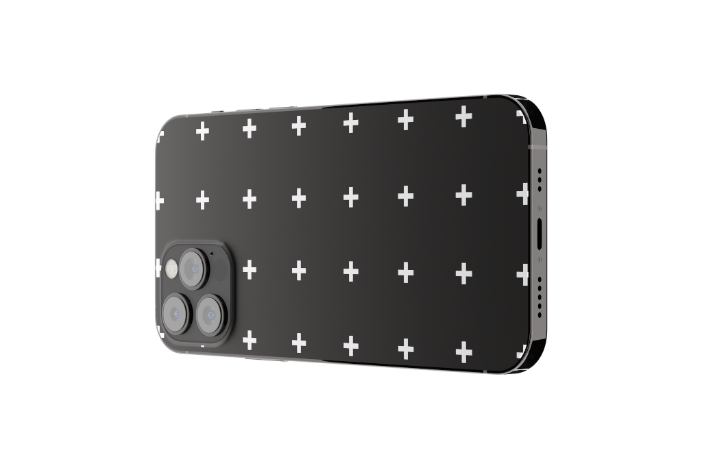 Object 2213 — Phone, graphite horizontal mockup surface