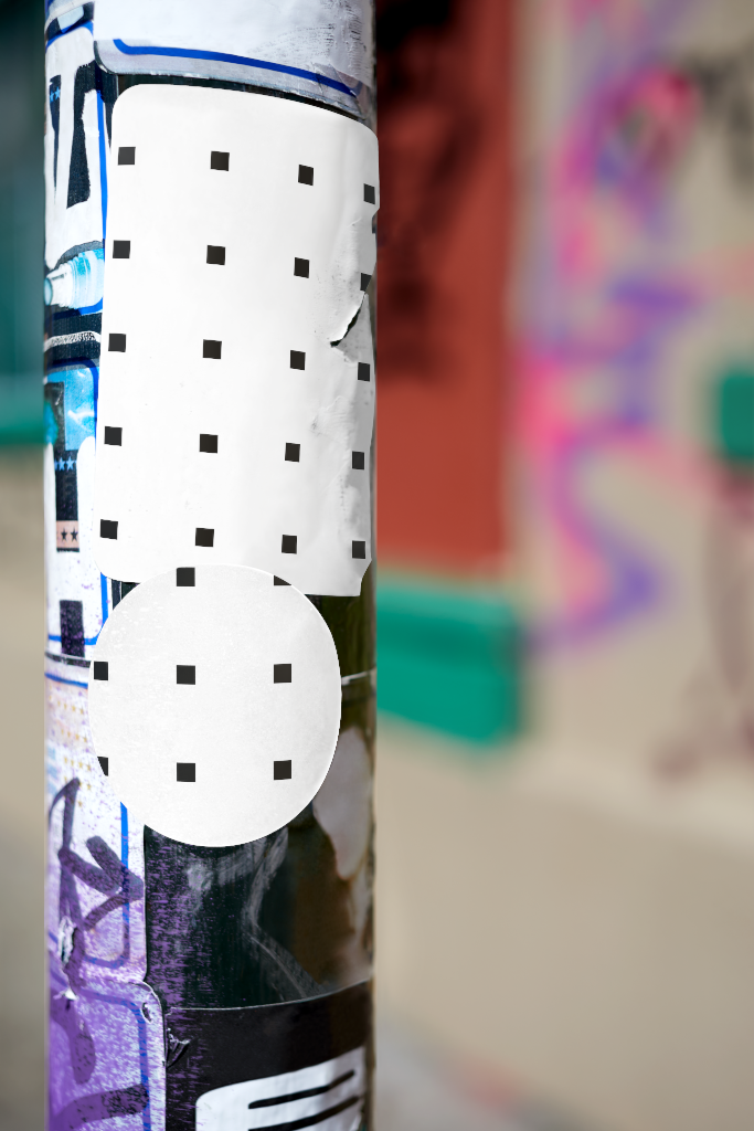 Sticker 1729 — On light pole mockup surface