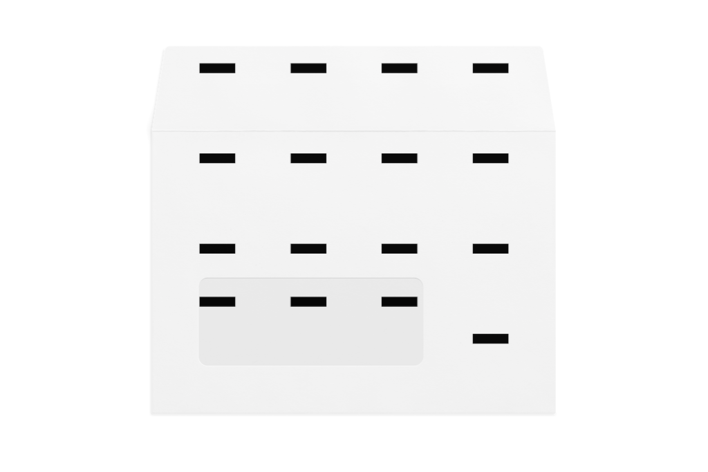 Envelope 1184 — Front, open with window mockup surface