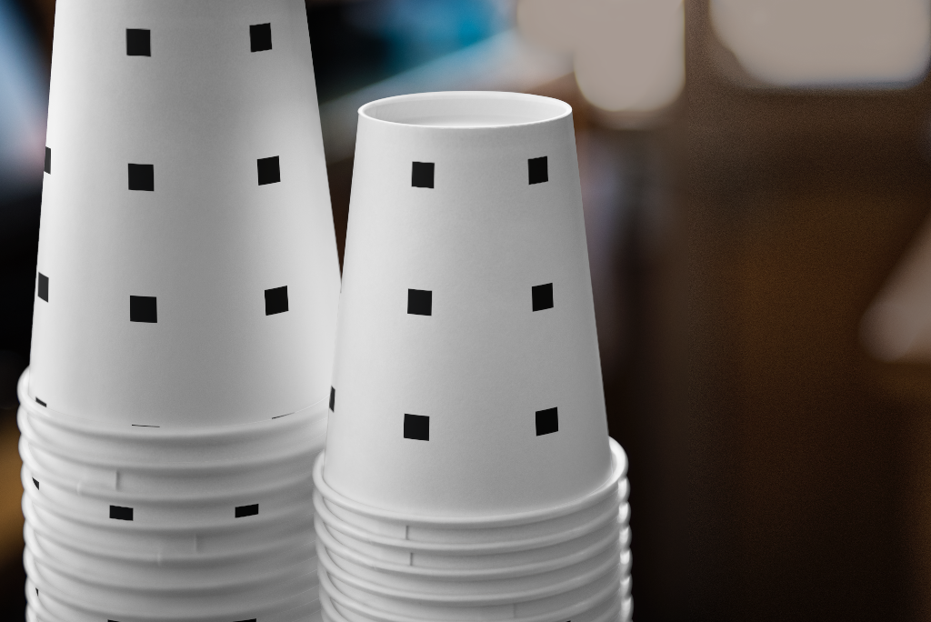 Cup 5166 — Stack, two mockup surface