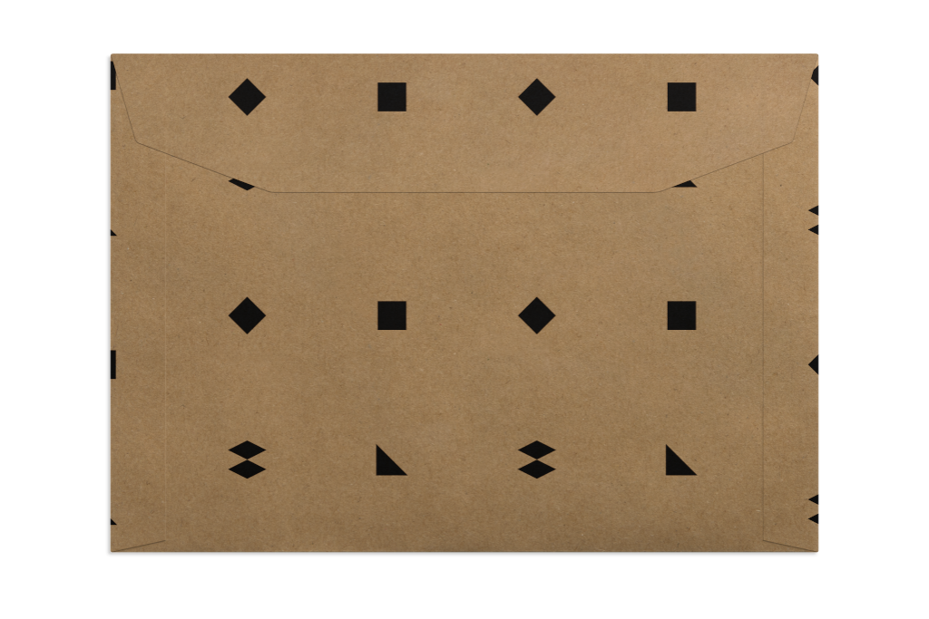 Envelope 1134 — Kraft, back, closed with flap mockup surface