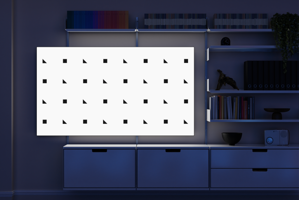 Display 2503 — TV, 70-inch, on furniture mockup surface