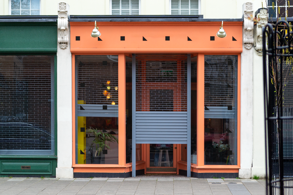 Storefront 2333 — Front, with glass mockup surface