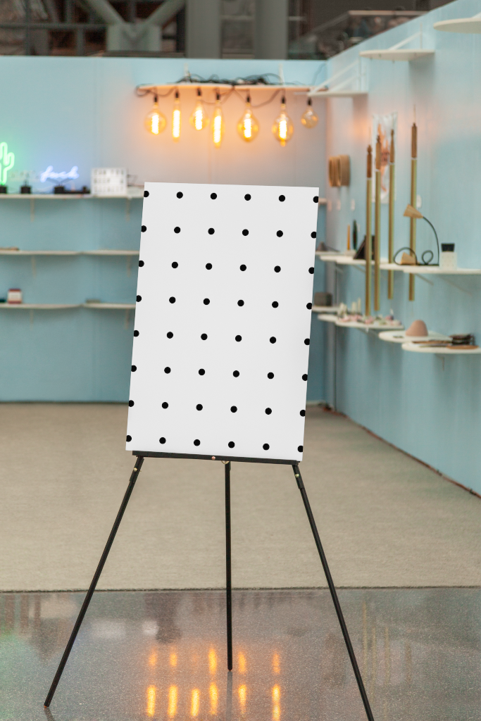 Sign 1590 — On easel mockup surface