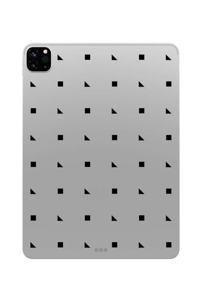 Object 2396 — Tablet, silver vertical mockup surface