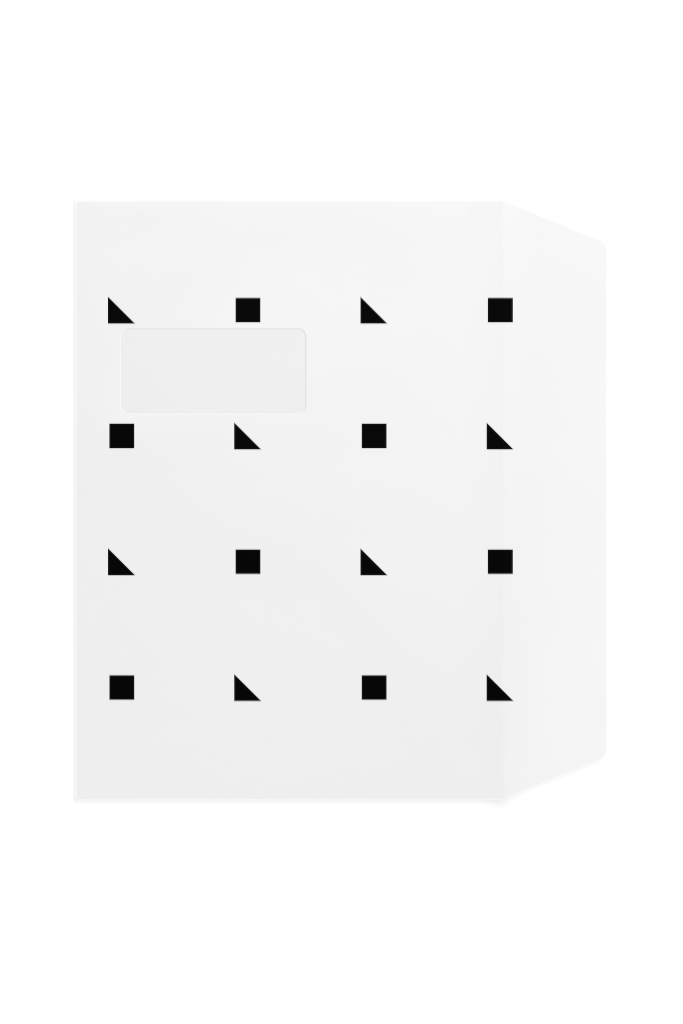 Envelope 1256 — Front, open with window mockup surface