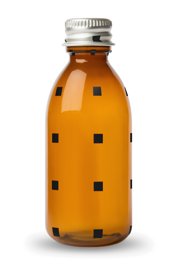 Packaging 5063 — Glass bottle, brown mockup surface