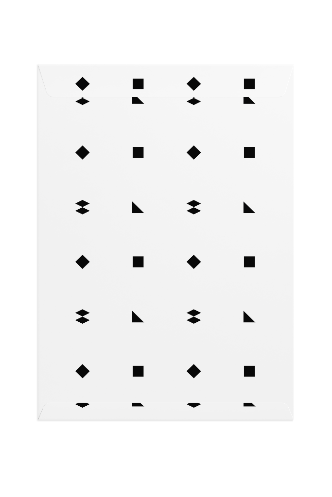 Envelope 1257 — Back, closed with flap mockup surface