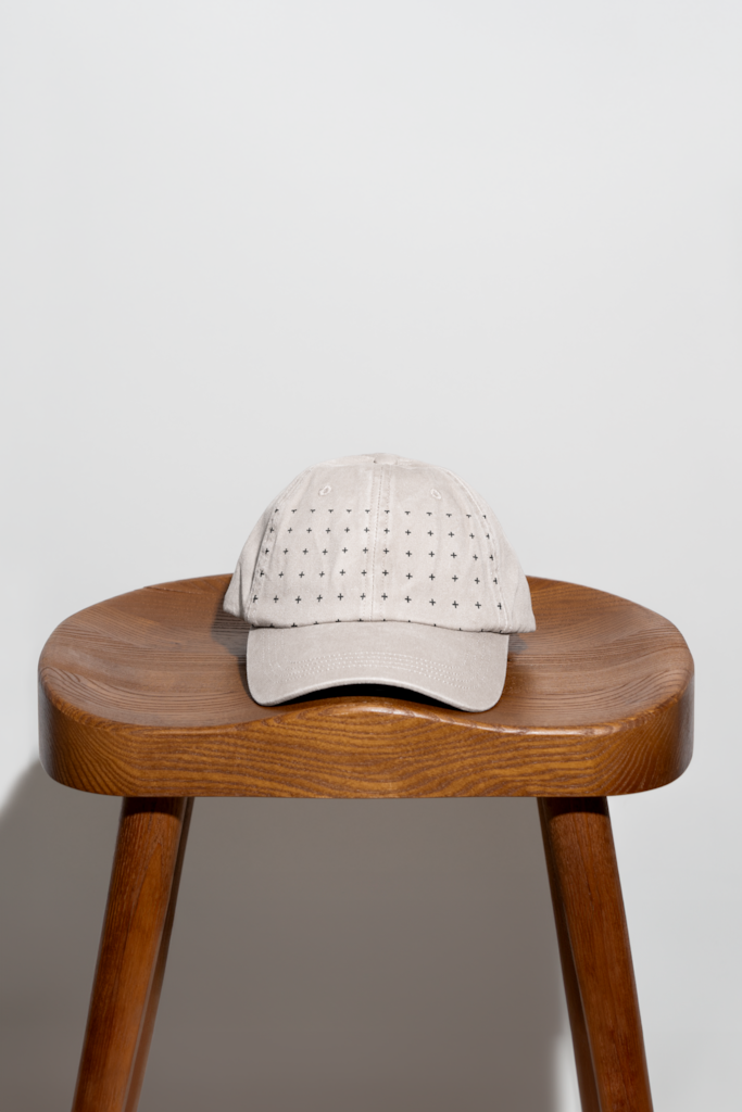 EY Hat 01 Mockup — Baseball, on chair mockup surface