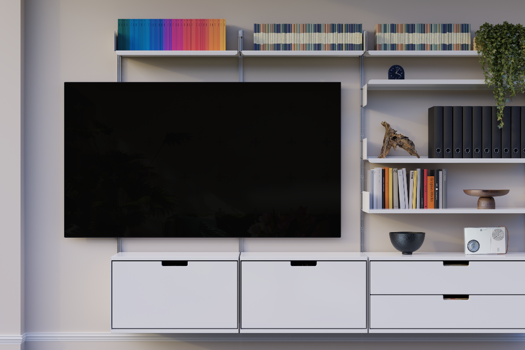 Display 2504 — TV, 70-inch, on furniture mockup surface