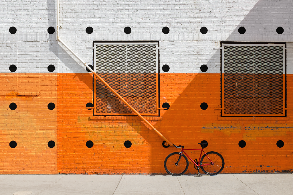 Building 2072 — Wall, with bicycle mockup surface