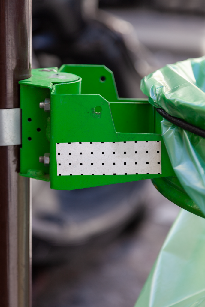 Sticker 1868 — On bin mockup surface