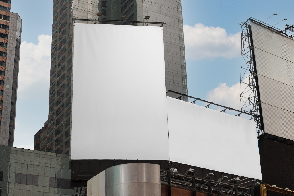 Billboard 2555 — Dual, on buildings mockup surface