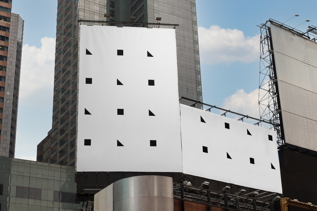 Billboard 2555 — Dual, on buildings mockup surface
