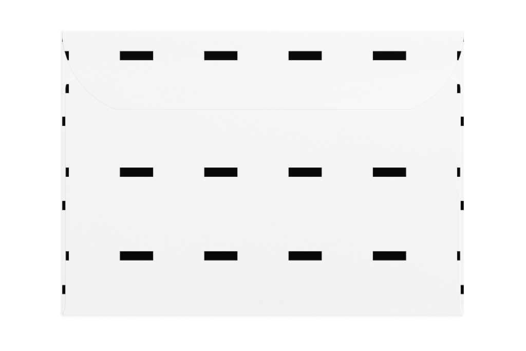 Envelope 1221 — Back, closed with flap mockup surface