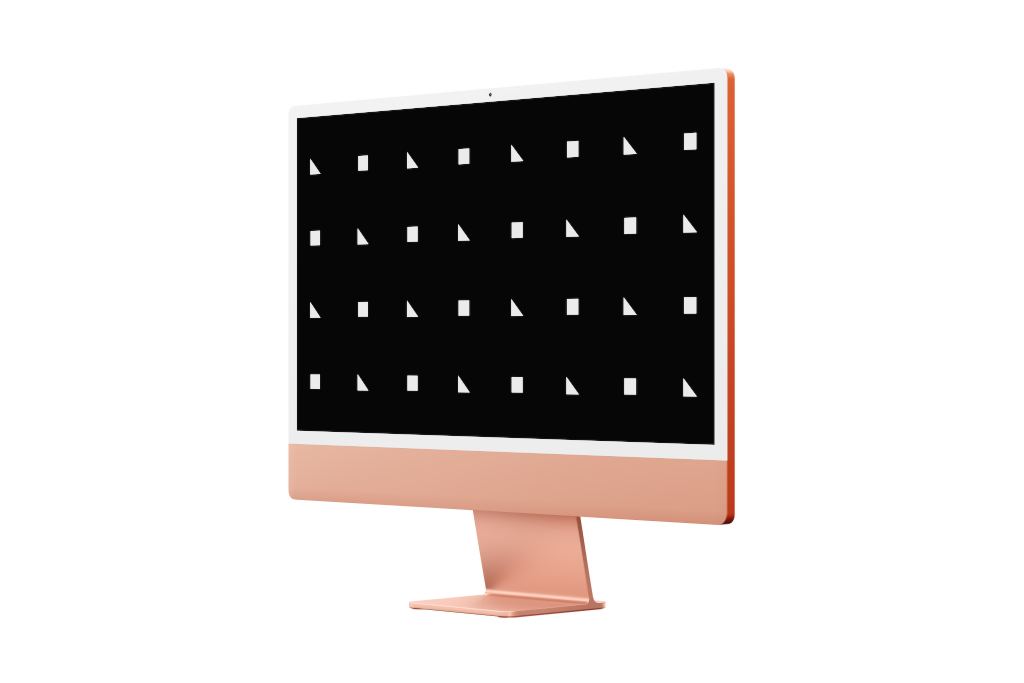 Display 2430 — 24-inch, orange mockup surface