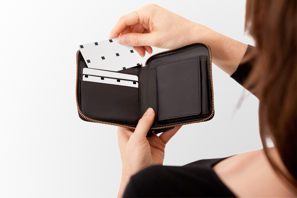 Credit Card 0523 — In hand, wallet mockup surface