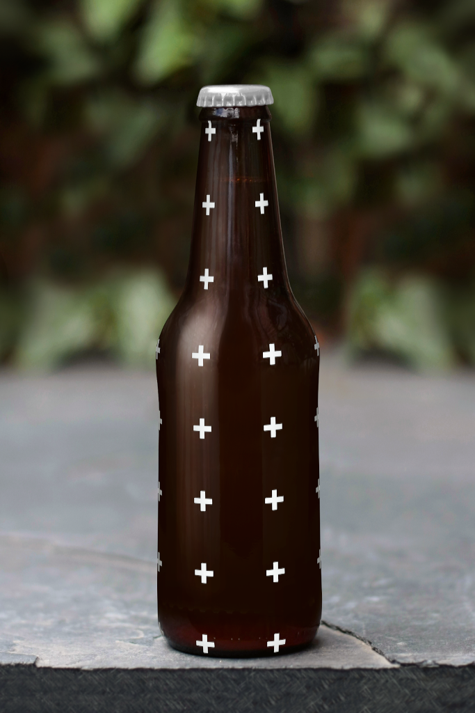 Bottle 2000 — Beer, outdoors mockup surface