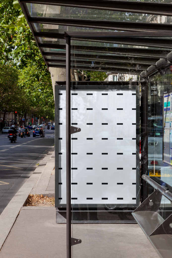 Poster 1885 — Bus stop shelter mockup surface