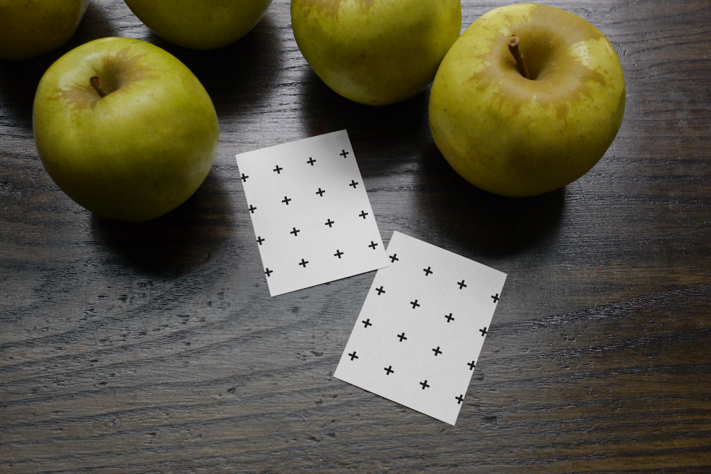 Card 2083 — Dual, on table mockup surface