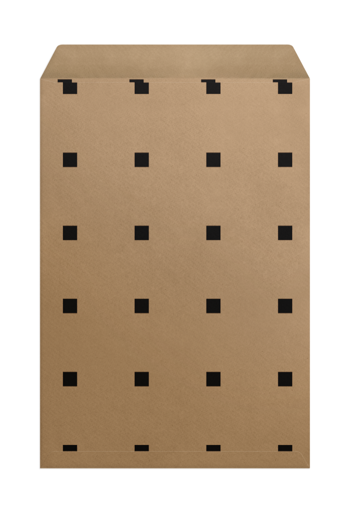 Envelope 1158 — Kraft, back, open mockup surface