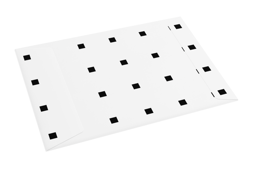 Envelope 1110 — Back, closed with flap mockup surface