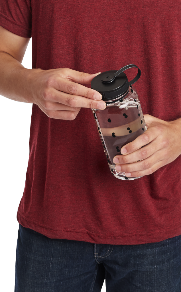 Container 1684 — Water bottle, held mockup surface