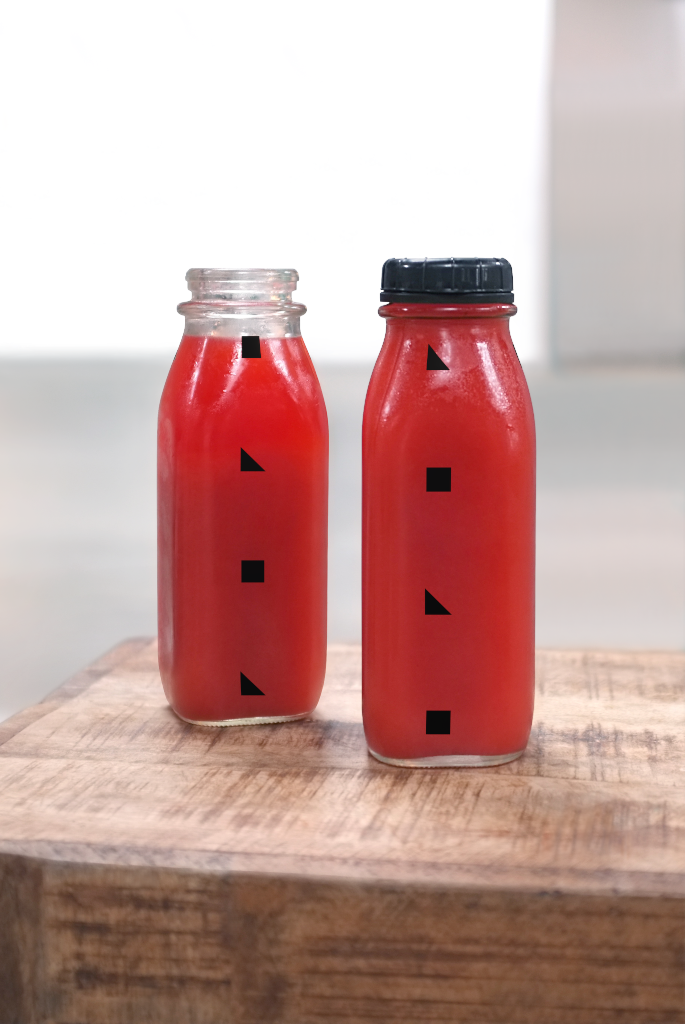 Bottle 5133 — Glass, on table mockup surface