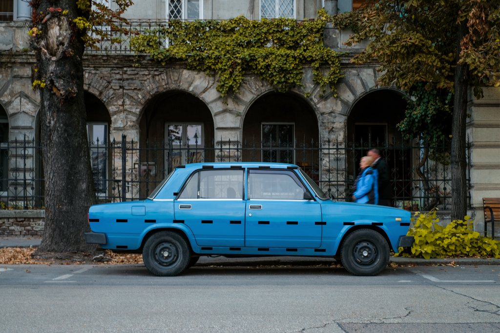 Car 2069 — Side mockup surface