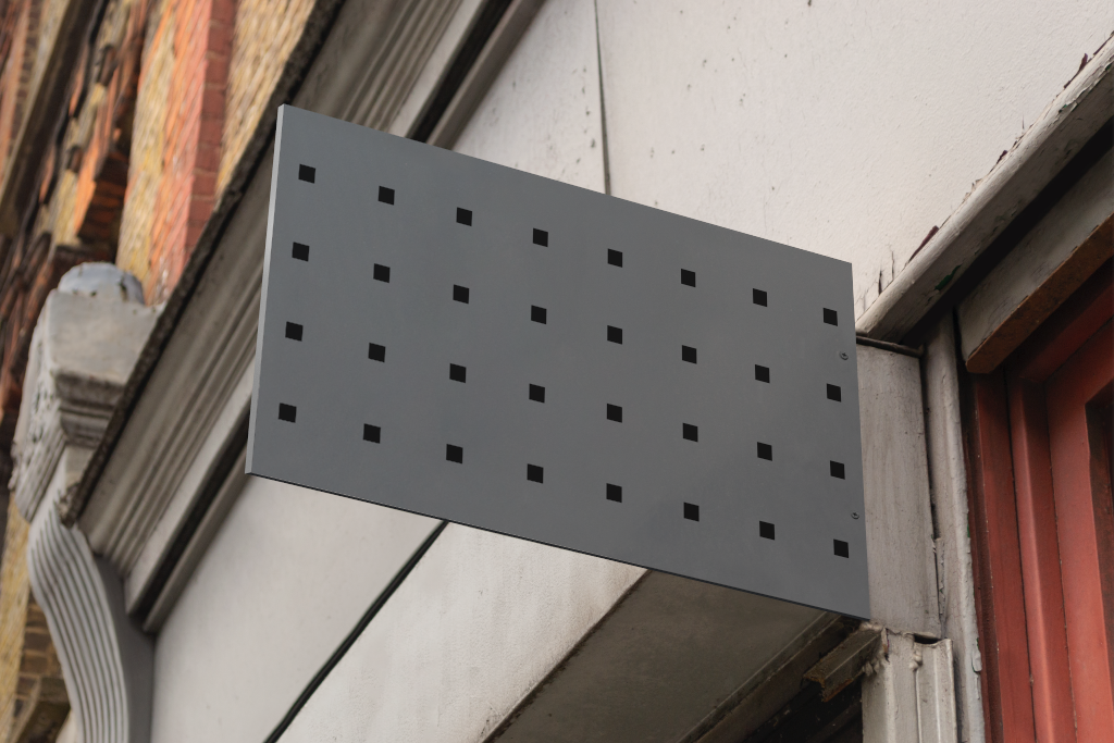 Sign 2294 — On building mockup surface