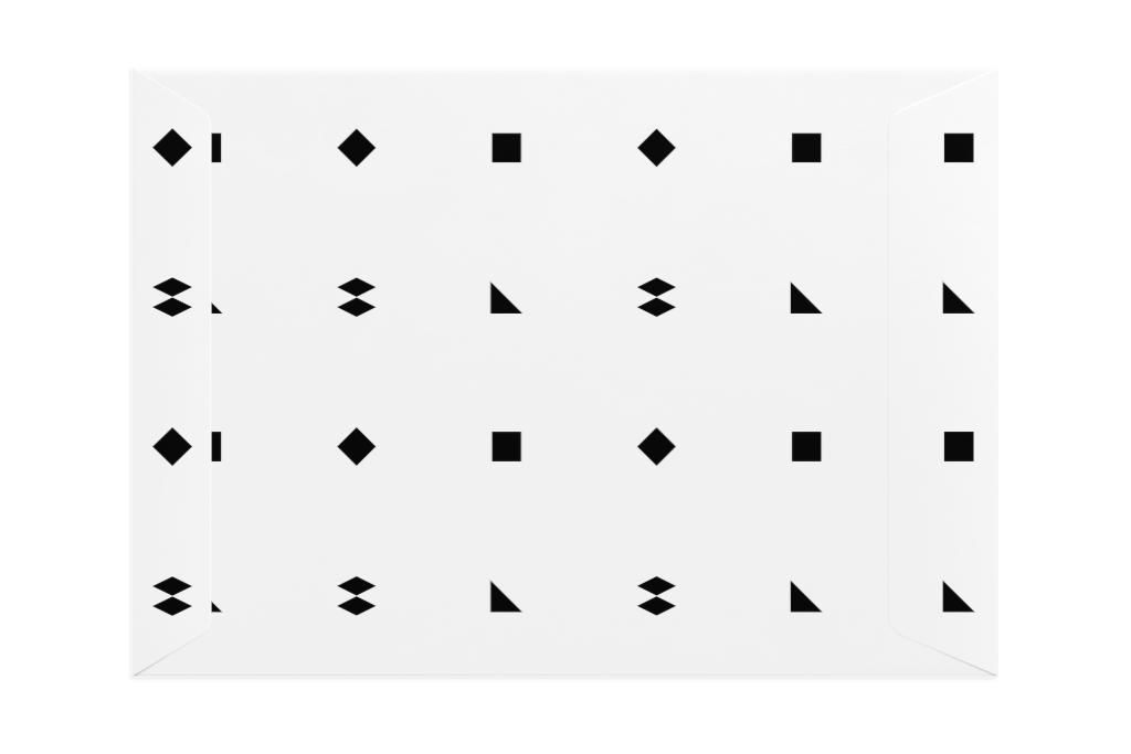 Envelope 1217 — Back, closed with flap mockup surface