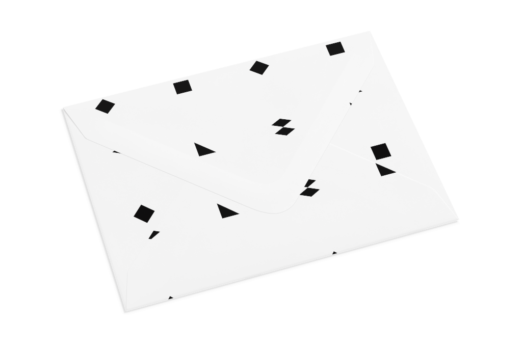 Envelope 1092 — Back, closed with flap mockup surface