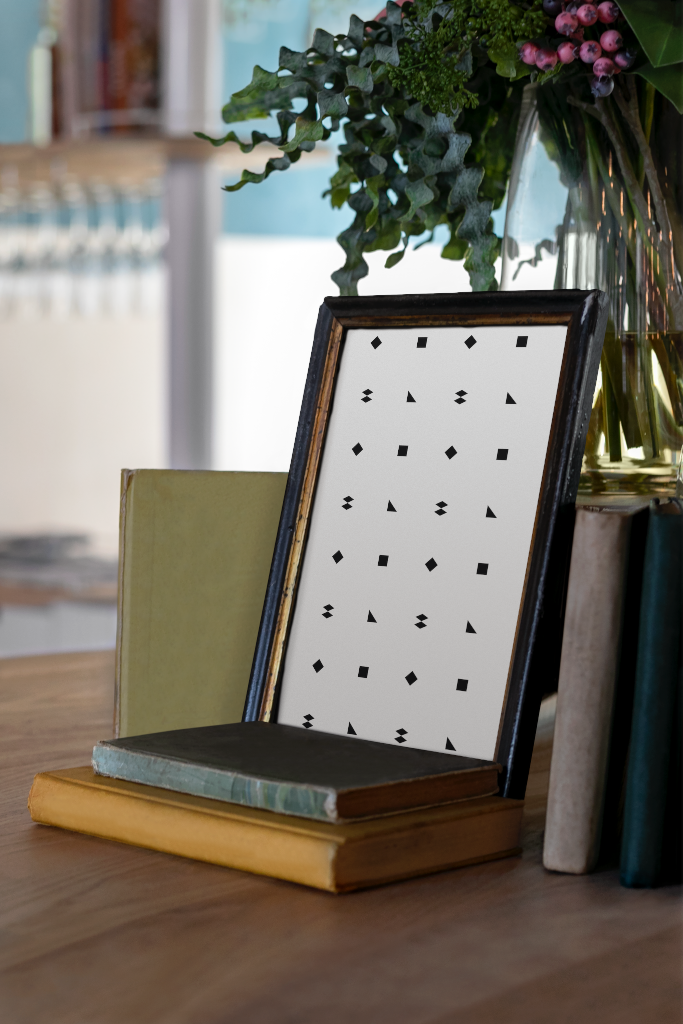 Sign 1966 — Framed, On Table mockup surface